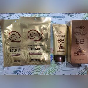 Anjo Gold Snail BB Cream and Snail Sheet Mask Set,